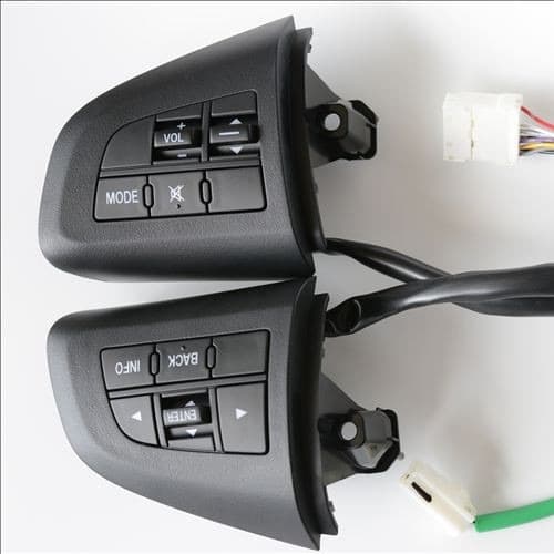 Compatible with Mazda 5, CX-7, and Mazda 3 Axela: Steering wheel audio buttons and trip computer buttons.