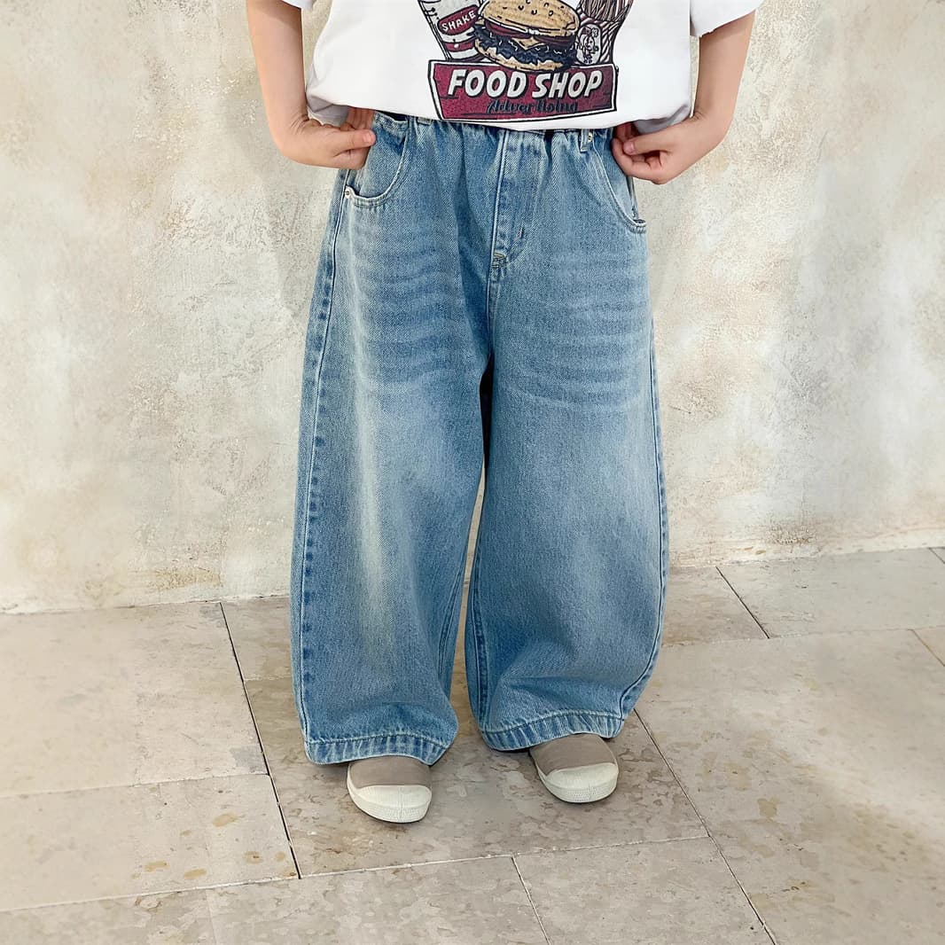 Fashionable Cat Jeans for Kids Spring 2025 Washed Casual Long Pants Boys Girls Cotton Korean Style Children's Clothing