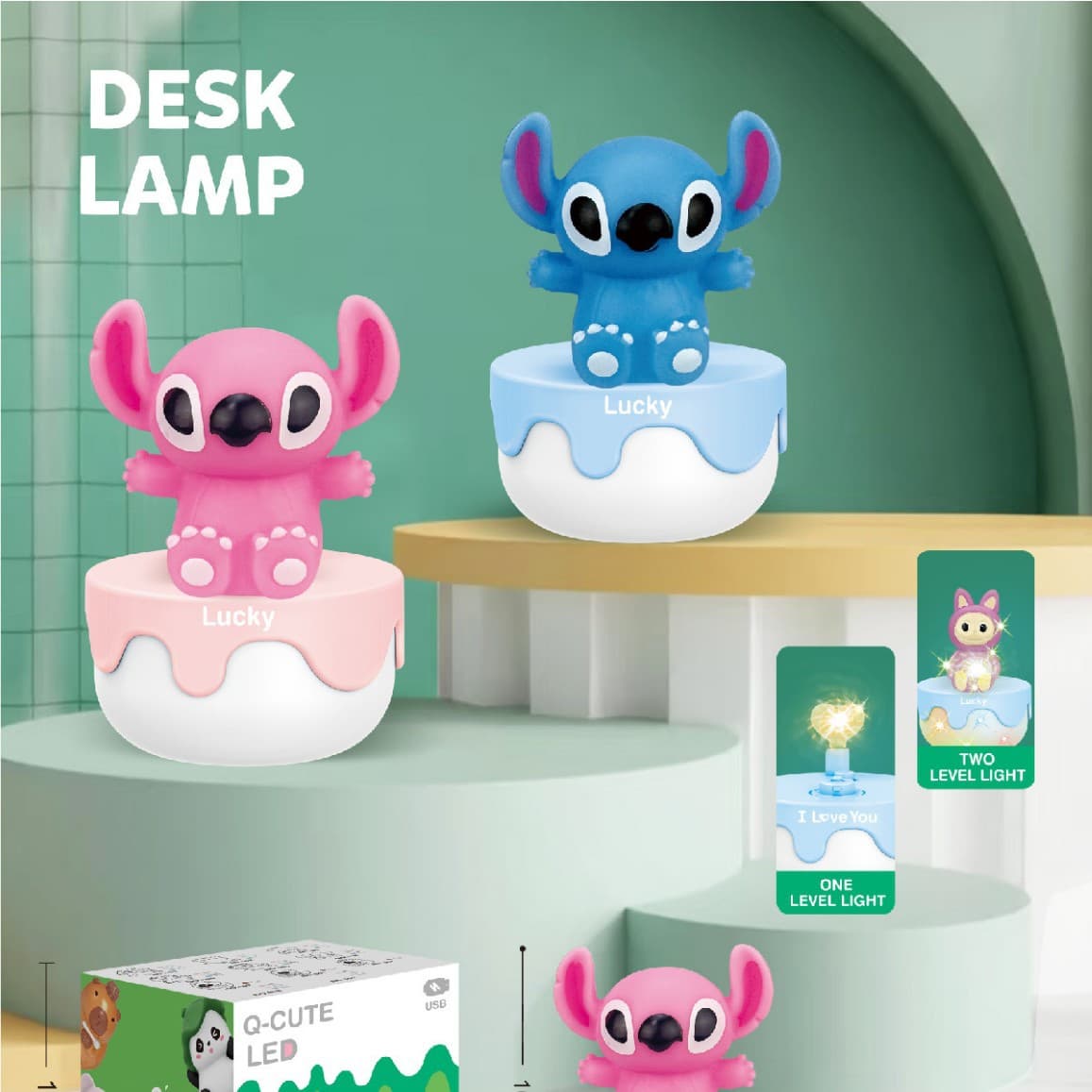Cross-border Cartoon Night Light Starry Sky Lamp Pencil Sharpener Figurine Student Gift Prize