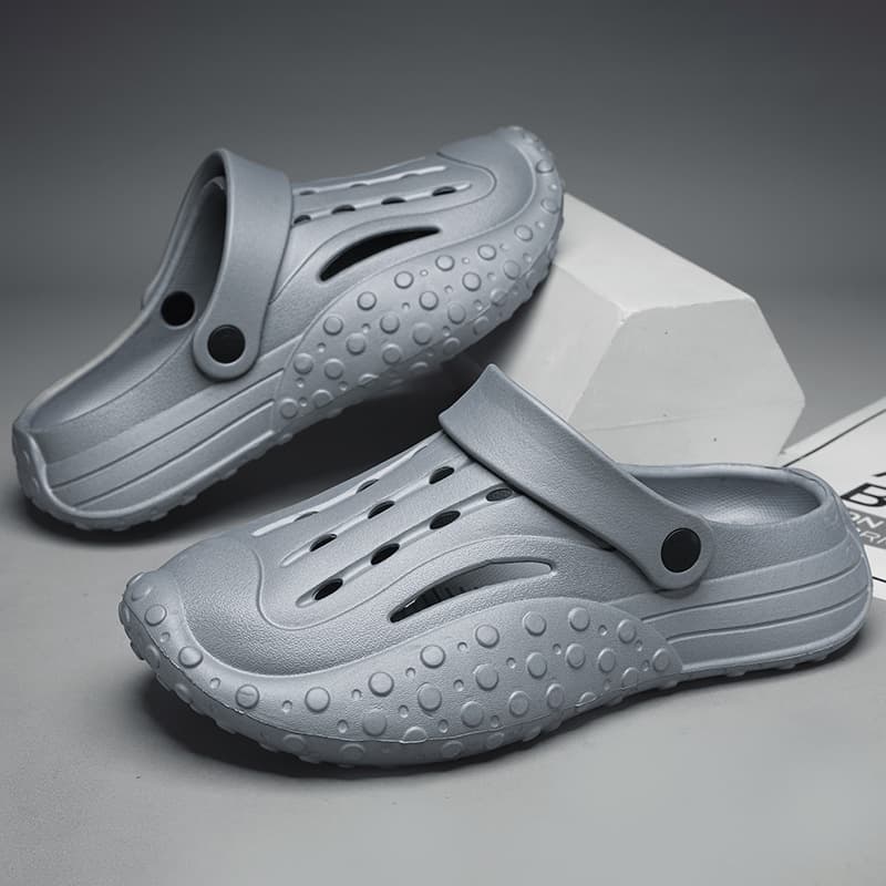 Croc Shoes Women's Summer Simple Office Indoor Outdoor Beach Non-Slip Couple Soft Bottom Eva Men's Toe-Toe Slippers