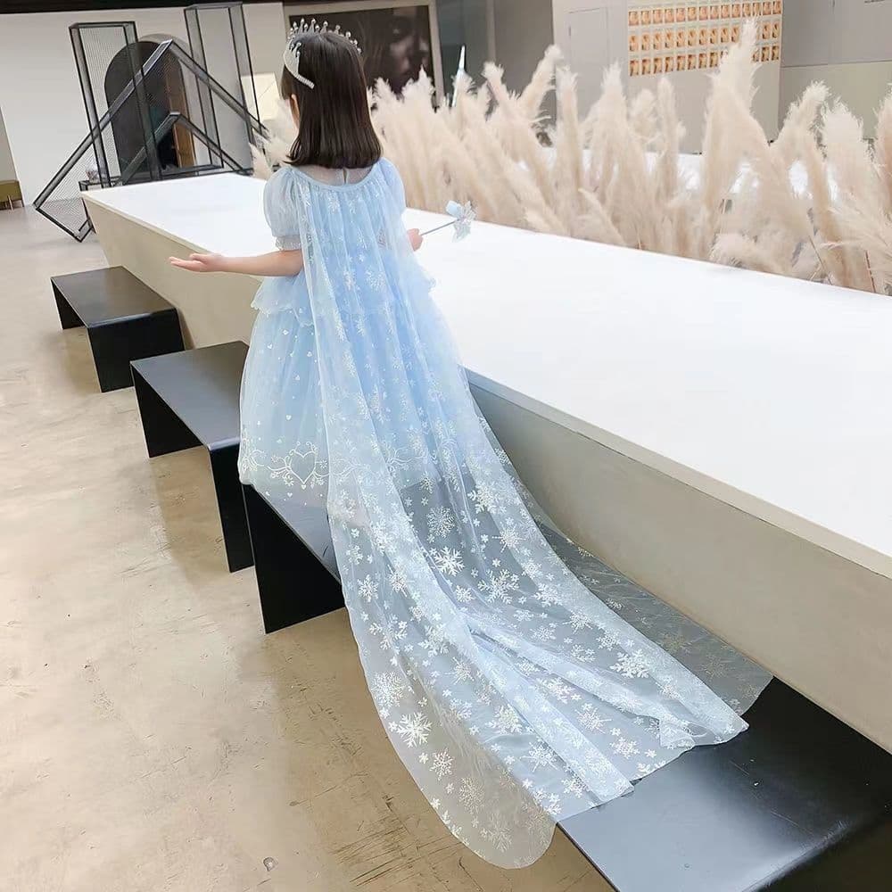 Girls Elsa Princess Dress 2026 Summer New Style Girls Dresses Elsa Princess Tulle Children's Day Performance Dress Fashion