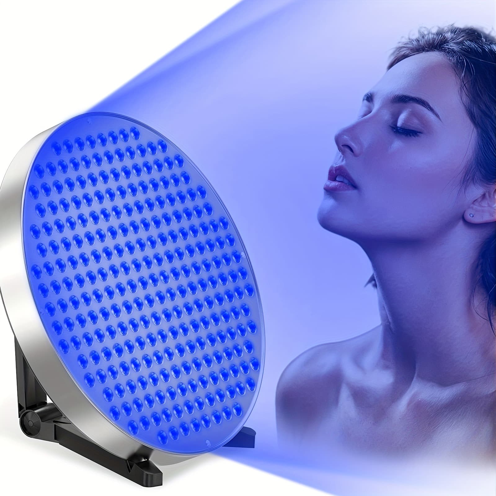 250-Lamp Bronze Skin Tanning LED Lamp - 50W Round All-Blue Light Stand Tanning Light
