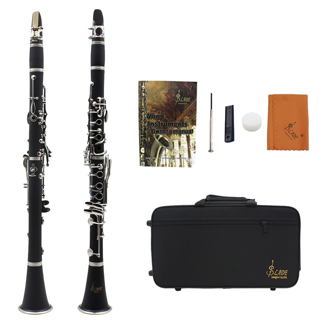 B-Flat Single Reed Pipe 17 Keys Nickel Plated Plastic for Children And Adults Beginner Exam Performance Instrument
