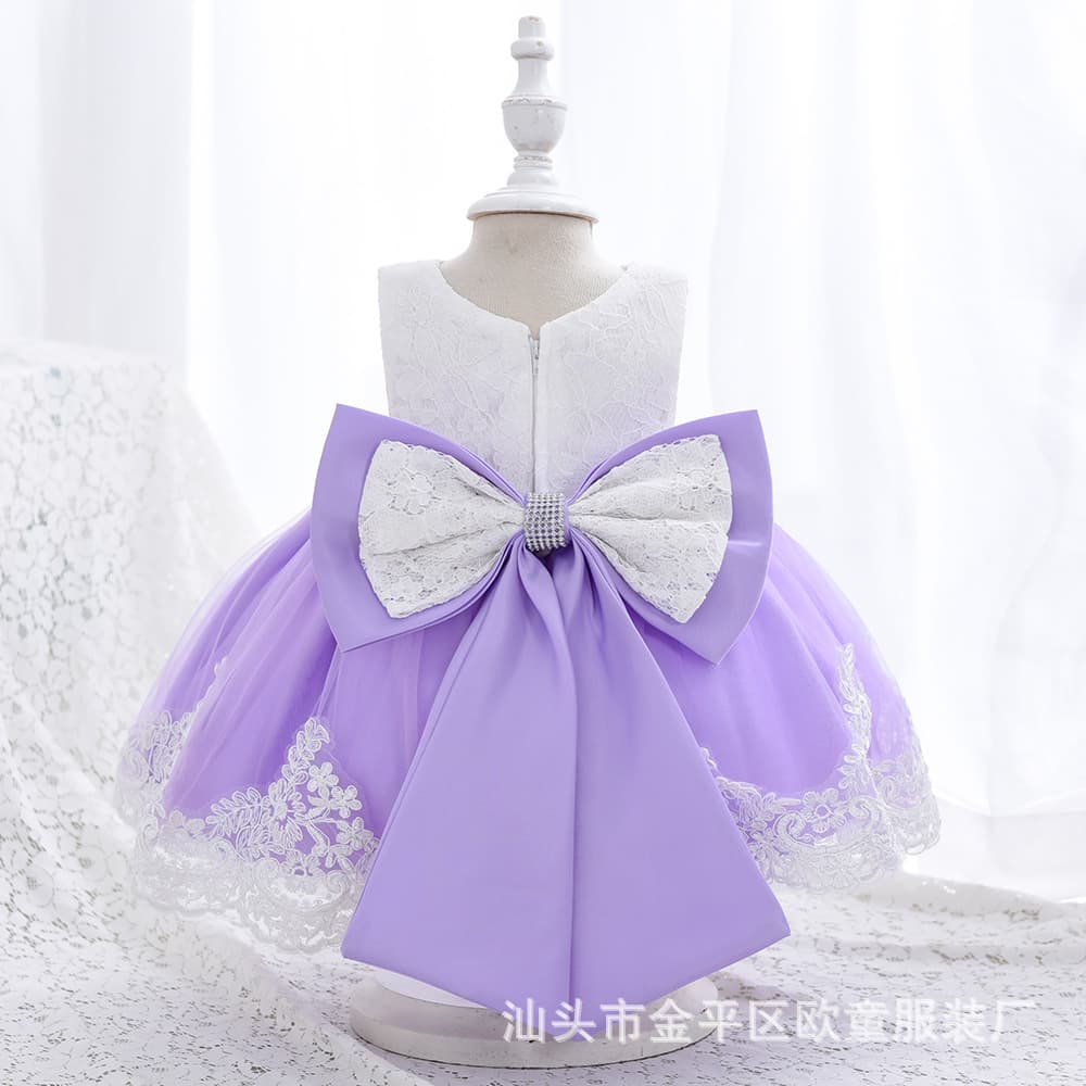 Summer Children's Princess Skirt Birthday Piano Show Performance Clothes Baby Girl's Fairy Tale Dress Cotton Polyester Blend