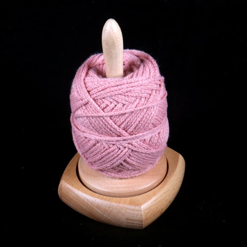 Rotating household spindle, woolen yarn winding and unwinding with threaded rotatable base, handmade woolen tool accessories, crochet hook