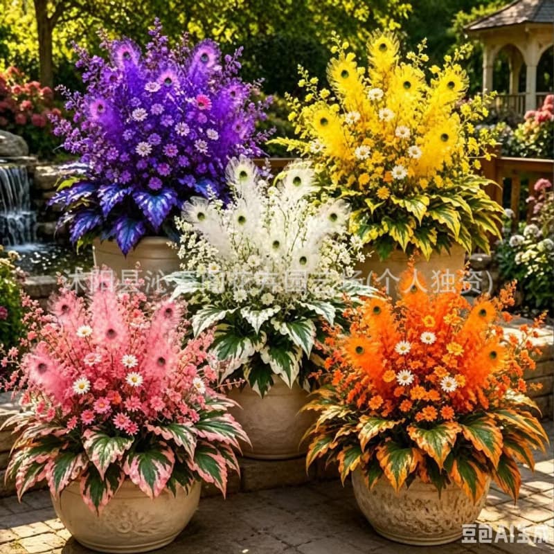 Cross-border supply of colorful leaf hosta flower seeds, hosta flower seeds, peacock flame hosta, perennial flower seeds wholesale