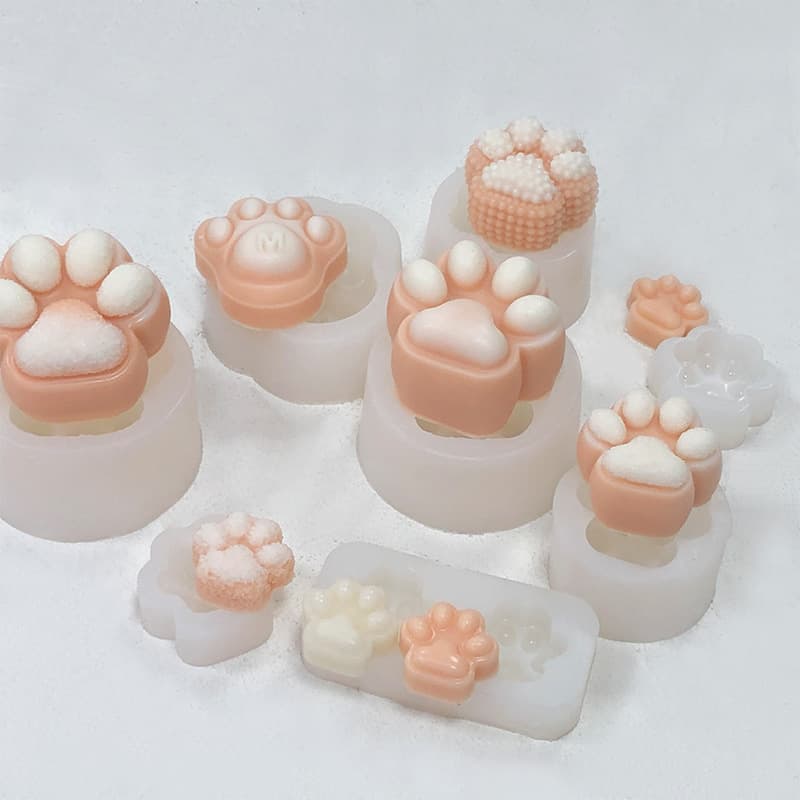 Food Grade Cat Paw Dog Paw Animal Squishy Silicone Mold Fondant Chocolate Cake Scented Candle Silicone Mold
