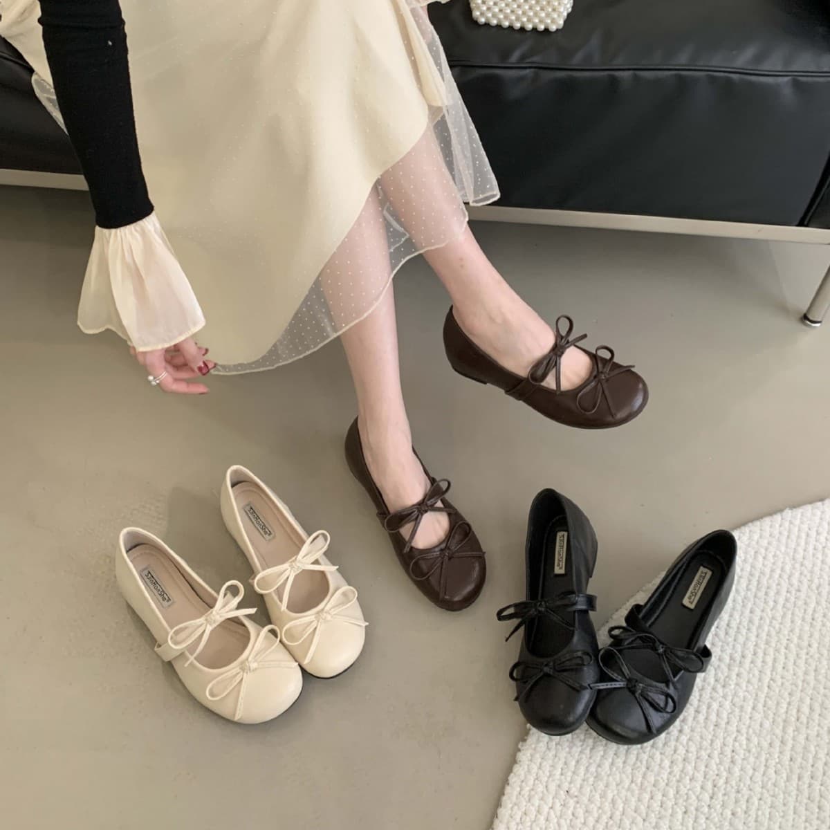 Inner heightening brown shallow mouth single shoes for women spring and autumn new Korean style French evening style fairy thick-soled Mary Jane shoes