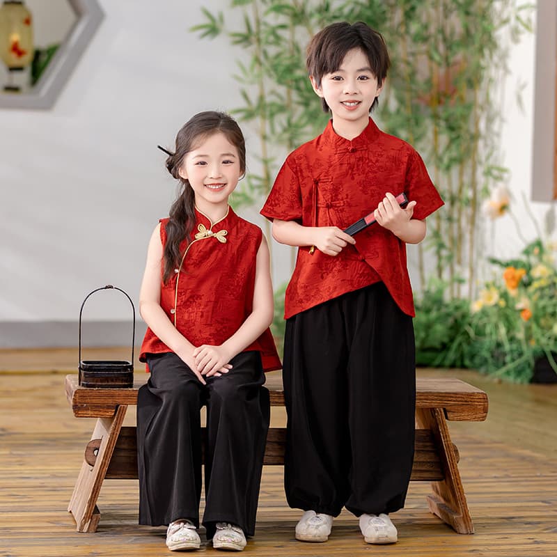 Boys and Girls New Chinese-style Hanfu Set Summer Children's Ancient-style Tang Suit for 2025 Children's Day Performance