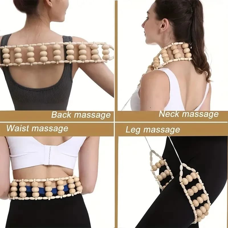 Wooden Massage Tool Lymphatic Drainage Anti-Cellulite Deep Tissue Body Massager Roller Back Hand