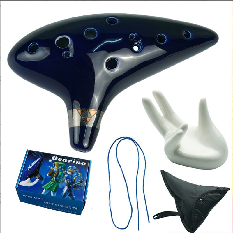 The Legend of Zelda 12-Hole Ocarina Cross-Border Best-Selling Flute of Time Ocarina in C Key Musical Instrument Playing Ceramic Ocarina