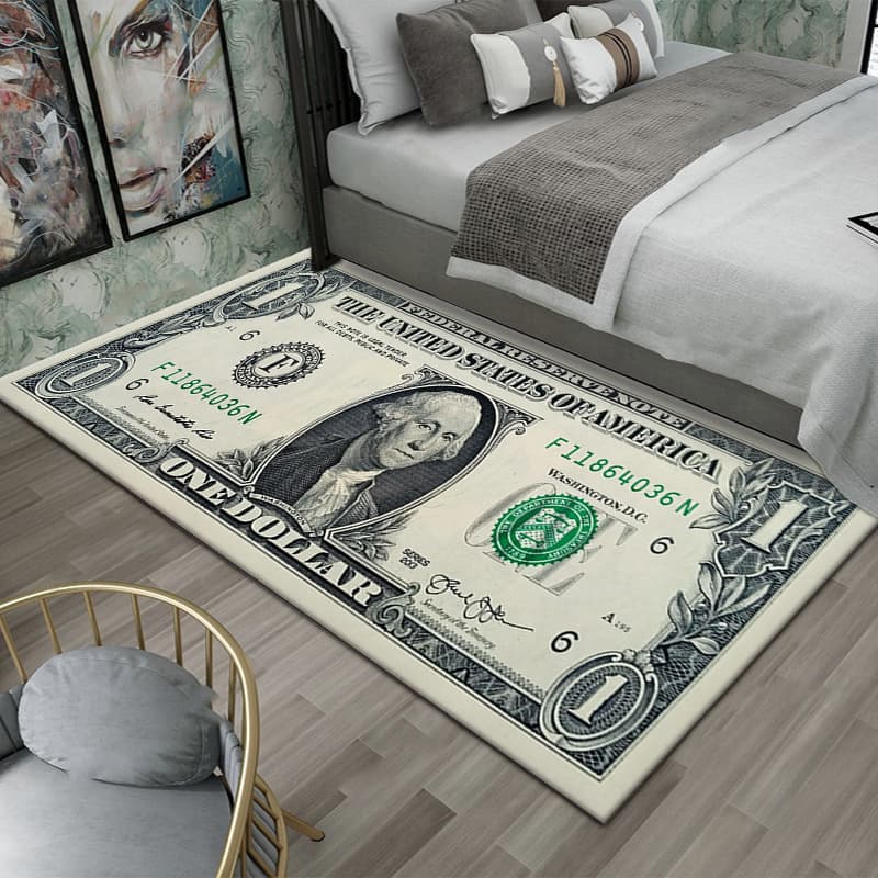 Amazon Temu Hot Selling Dollar Carpet Bedroom Stain-Resistant Easy Care Bedside Rug Living Room Decorative Rug Labeling Drop Shipping