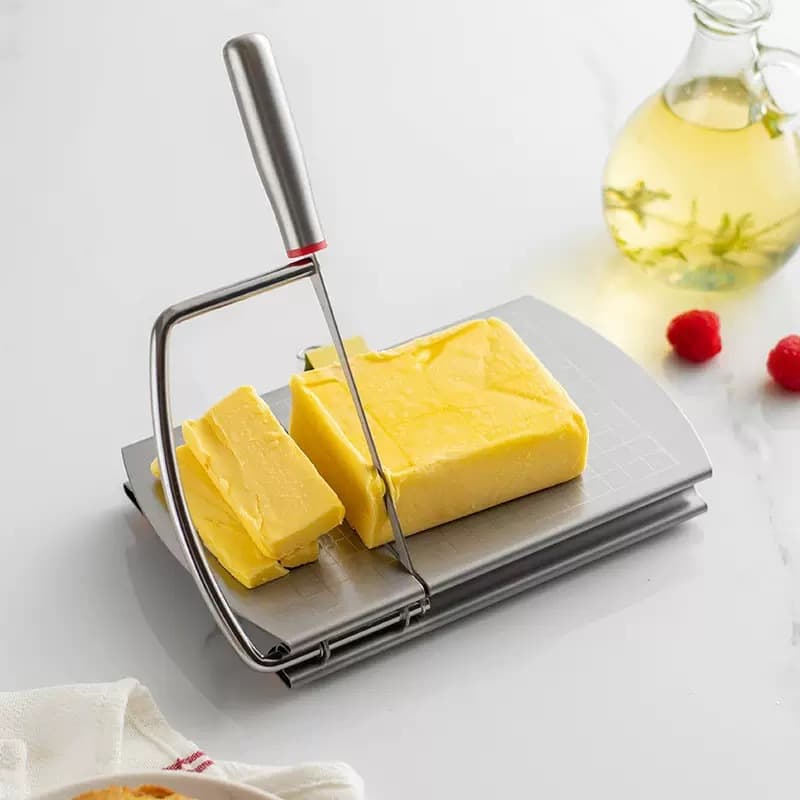 Kitchen Tools with Scale Stainless Steel Cheese Slicer Ham Cutter Beef Cheese Slicer