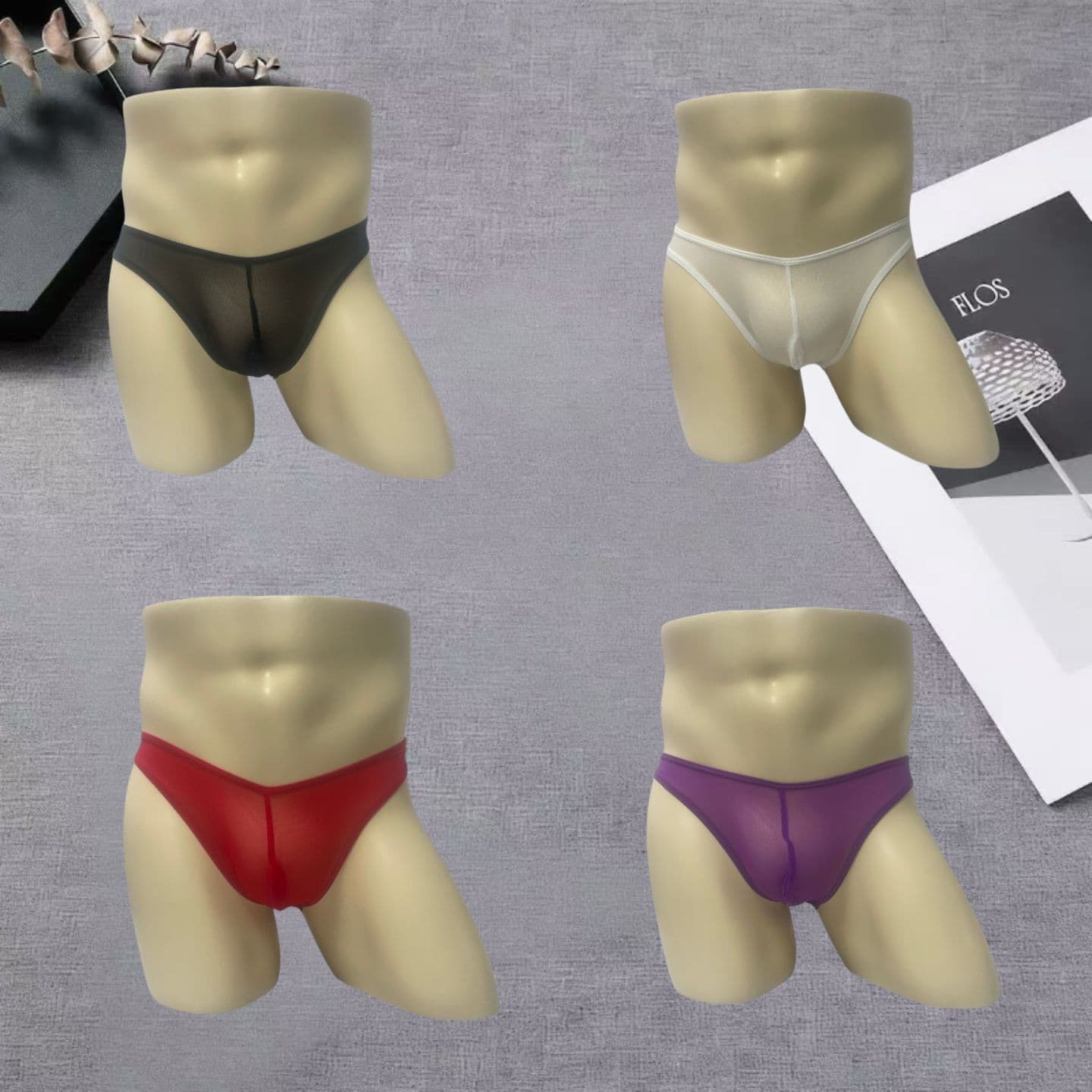 Seductive Men's Sexy Underwear Breathable New Mesh Transparent Thong Tight Erotic Gay Briefs U-Pouch