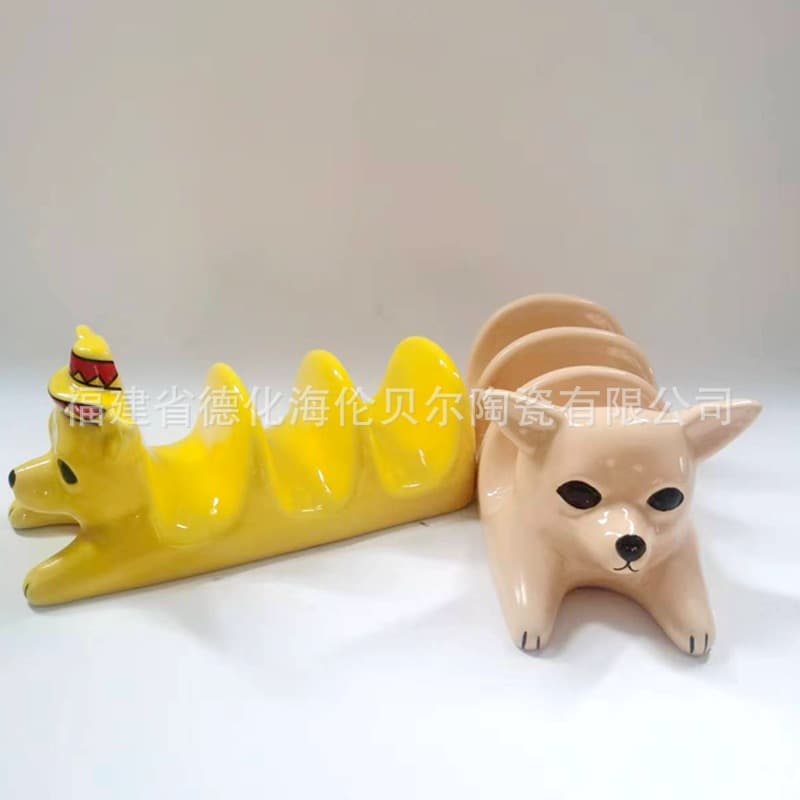 Ceramic Chihuahua Dog Taco Holder Burrito Holder Taco Stand