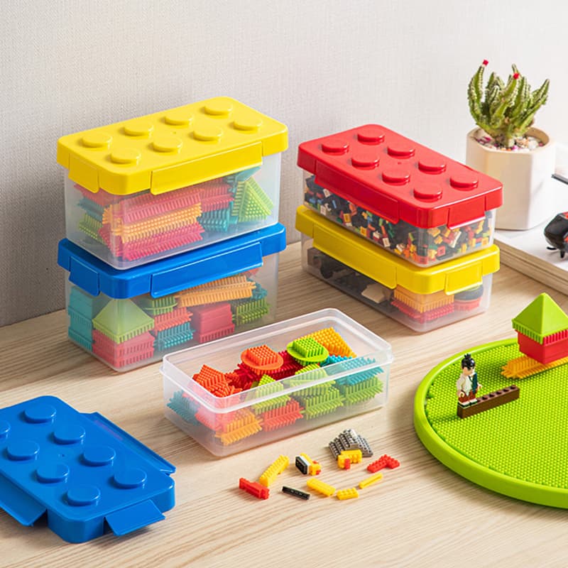 Creative building block lunch box for children and students portable divided lunch box Lego storage box portable toy food grade