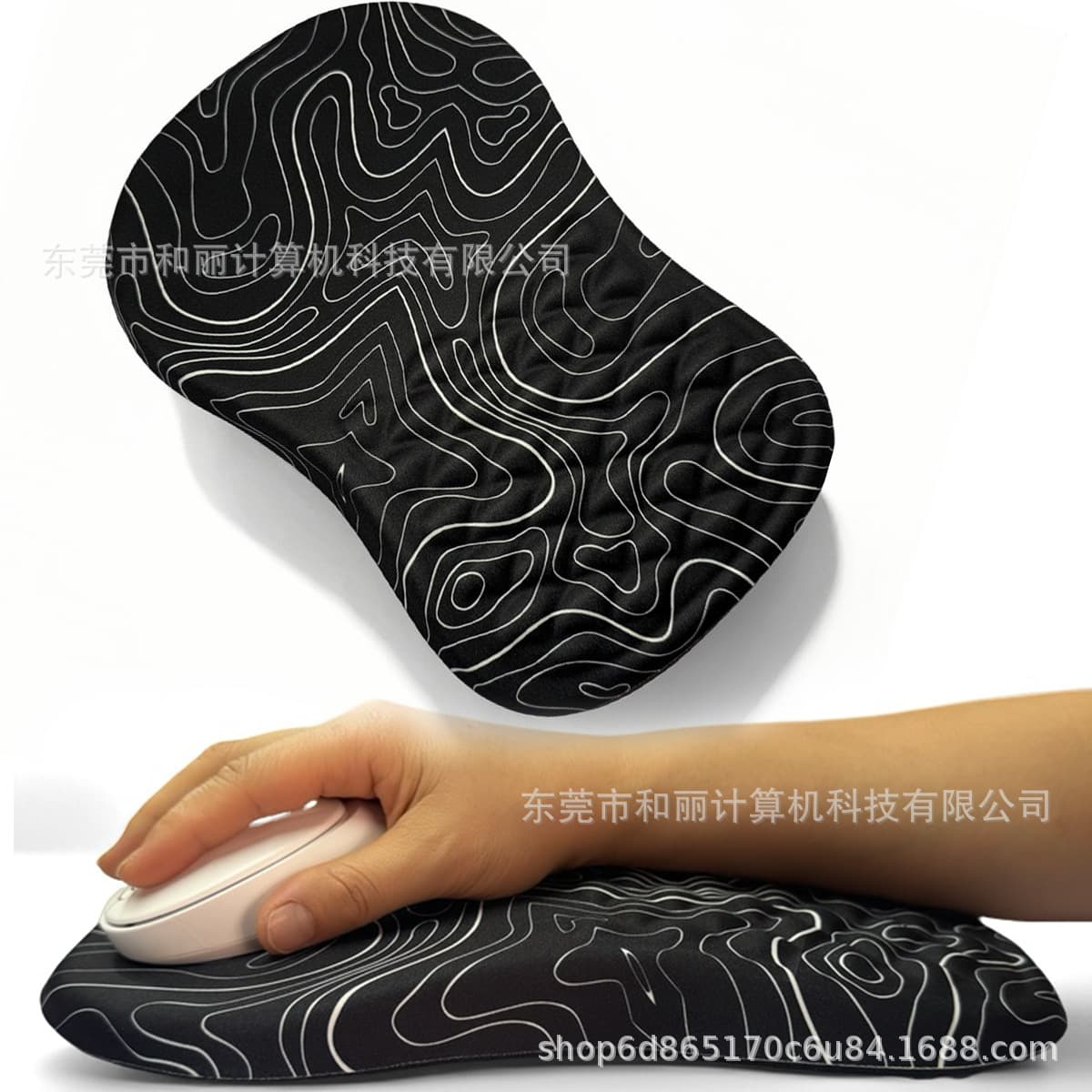 Factory Direct Sloped Wrist Rest Mouse Pad, Cross-Border Ergonomic Wrist Support for Office Computer Keyboard, Non-Slip Memory Foam Massage
