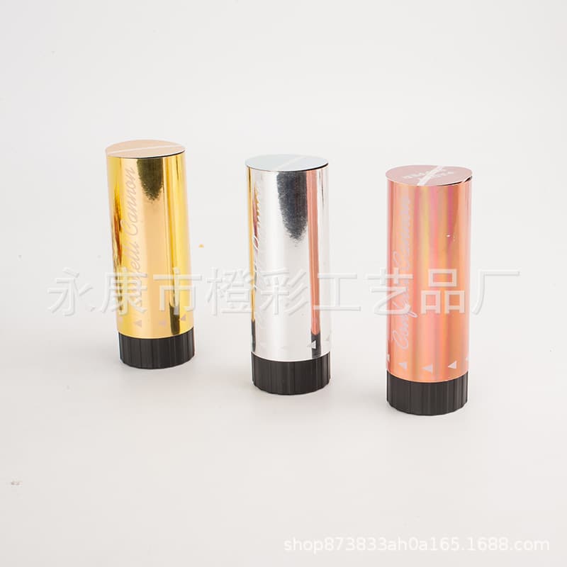 Gold Foil Confetti Cannons, Silver Foil Hand-Twist Wedding Celebration Mini Handheld Spring Cannons