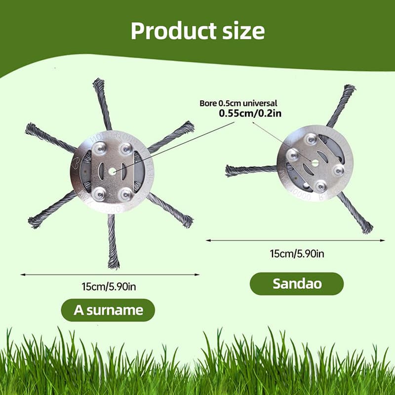 Lawn Mower Wire 6-Inch Trimmer Head Rust Removal Wheel Weeding Wheel Weeding Head Trimmer Disc Universal Accessories