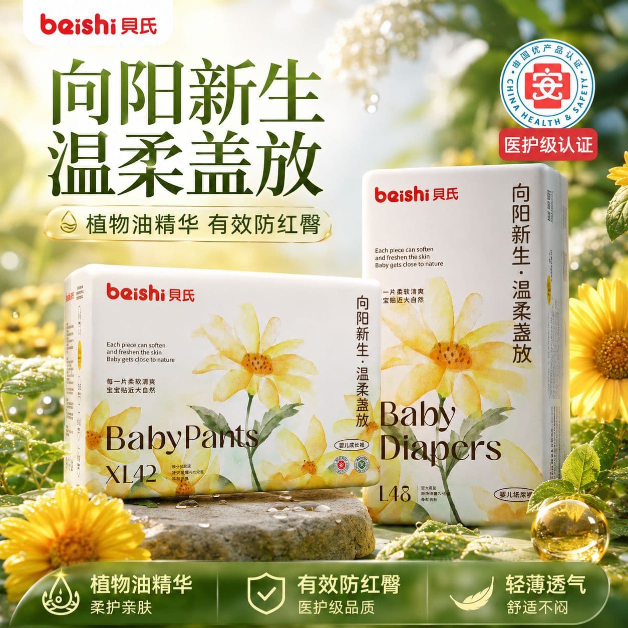 Beishi Sunward Baby Pull-Up Pants XL Ultra-Thin Breathable XXL Newborn Diapers S for Boys and Girls L Diapers