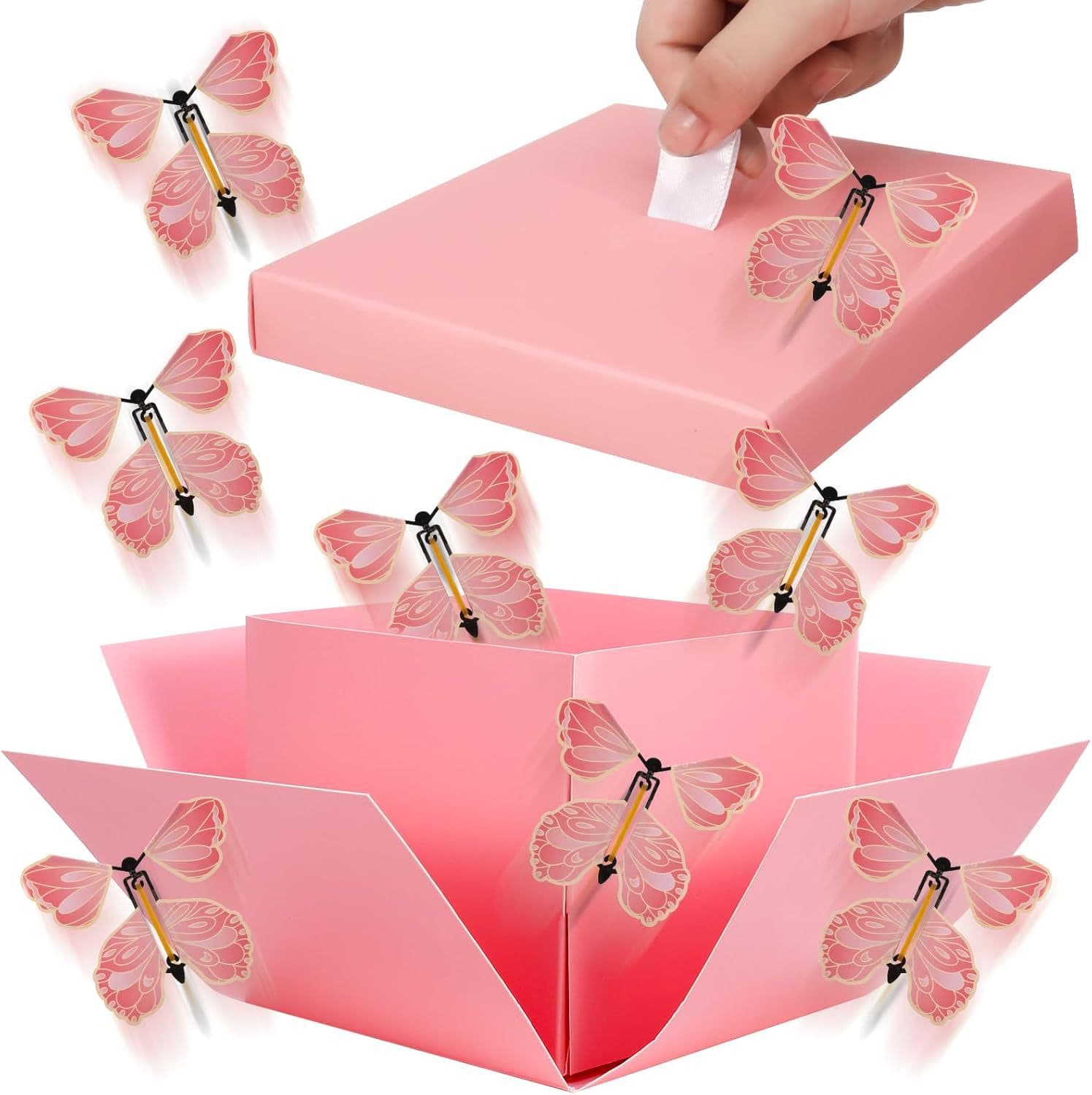 Cross-border butterfly explosion gift box surprise flying butterfly box Christmas card cake box holiday gift box