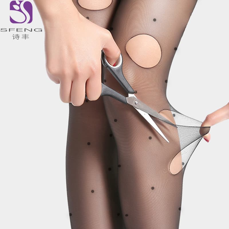 Polka Dot Stockings for Women, Spring and Autumn Jacquard, Any Cut Is Possible, Pantyhose, Sexy Thin Style, College Black Stockings, Silky Polka Dots