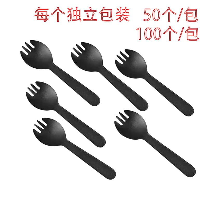 Disposable fork fork spoon cake dessert salad spoon takeaway tableware fruit fork thickened independent packaging wholesale