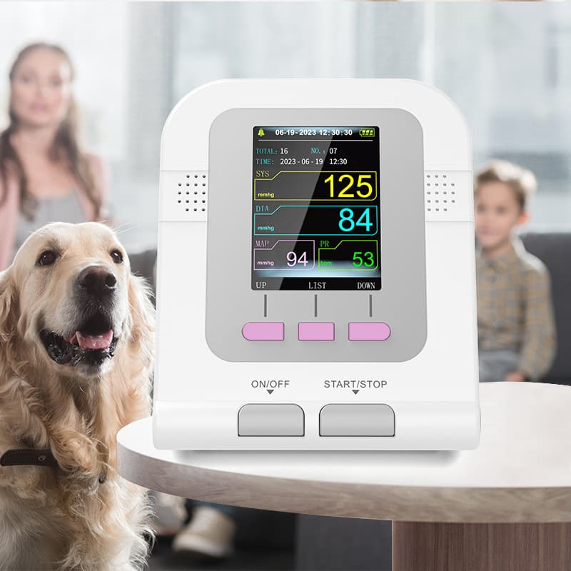 Kontai Veterinary Electronic Blood Pressure Monitor with Cross-border Oxygen Saturation Tongue Clip Probe for Pet Blood Pressure Cuff