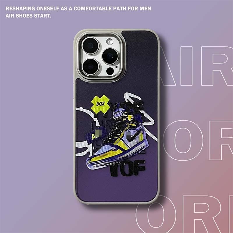 Trendy Brand Hook Sneakers Suitable for Apple 16 Pro Max Phone Case, High-End iPhone 17 Pro Max Anti-Drop Full Coverage