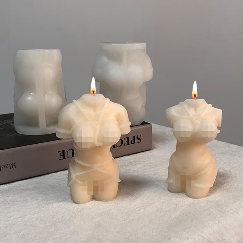 Bondage Human Body Aromatherapy Candle Silicone Mold 3D Pregnant Woman Shape Plaster Ornament Human Body Candle Mold