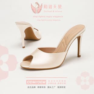 Premium Soft Satin One-Band Open-Toe Sandals, Slim Heel Enhances Leg Shape, Comfortable for Daily Wear, Dates, and Wedding Dresses