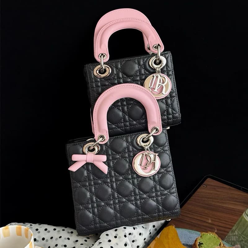 Sheepskin bow color-blocked Princess Diana bag for women 2026 new temperament and high-end chain bag hand-held cross-body small bag