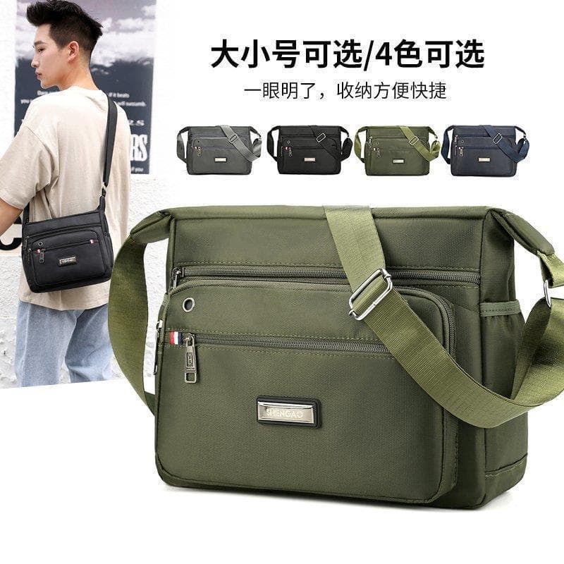 Men's Single Shoulder Bag Oxford Cloth Crossbody Bag Large Capacity Nylon Waterproof Sports Casual Backpack