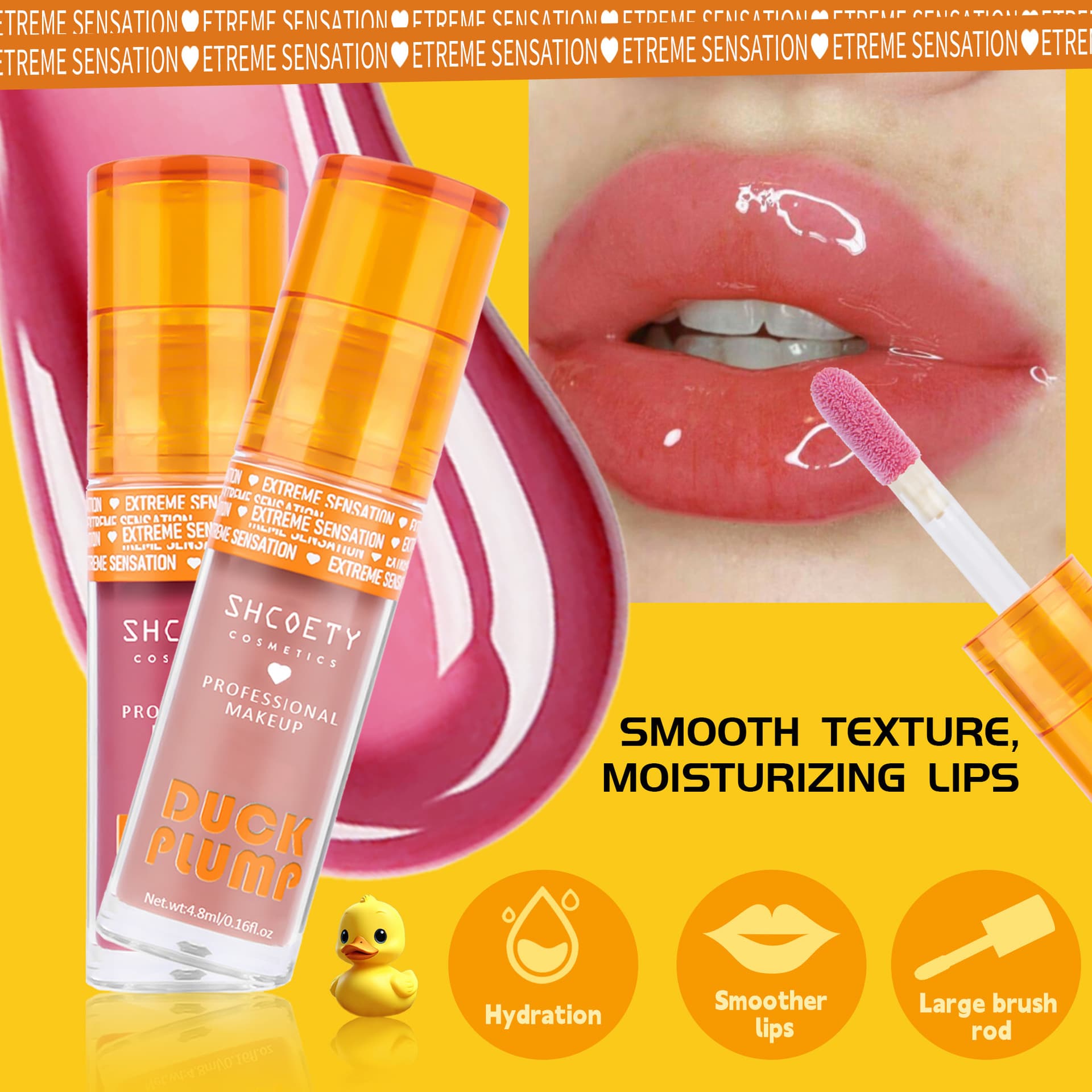 Shcoety Duck Lips Plumping Oil Lip Gloss Bubble Liquid Lipstick Lip Care Makeup Moisturizing Nourishing Universal Lip Care