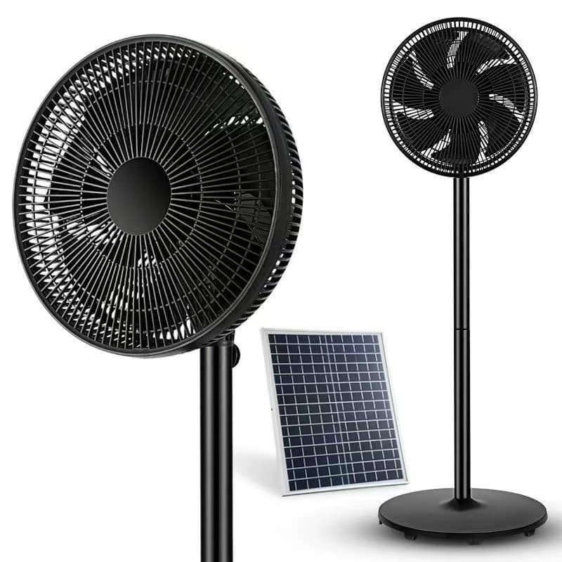 Solar Charging 16-inch Floor Fan Household Solar Fan DC8-12V Power Outage Outdoor Emergency LED