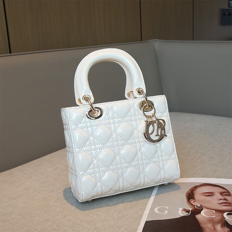 2026 New Patent Leather Lady Dior Bag Shoulder Crossbody Handbag Fashion High-end Chain Women's Bag
