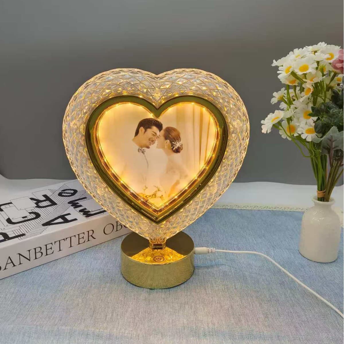 LED Photo Frame Light Glowing Photo Frame Illuminated Frame 2-in-1 Creative Minimalist Dual-Use Desk Lamp Photo Frame Factory Direct