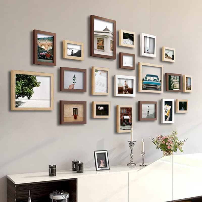 Photo Frame Wall Hanging Set for Studio Wedding and Children Photos DIY Printed Picture Frame Decorative Wall Art Photo Wall Cross-border