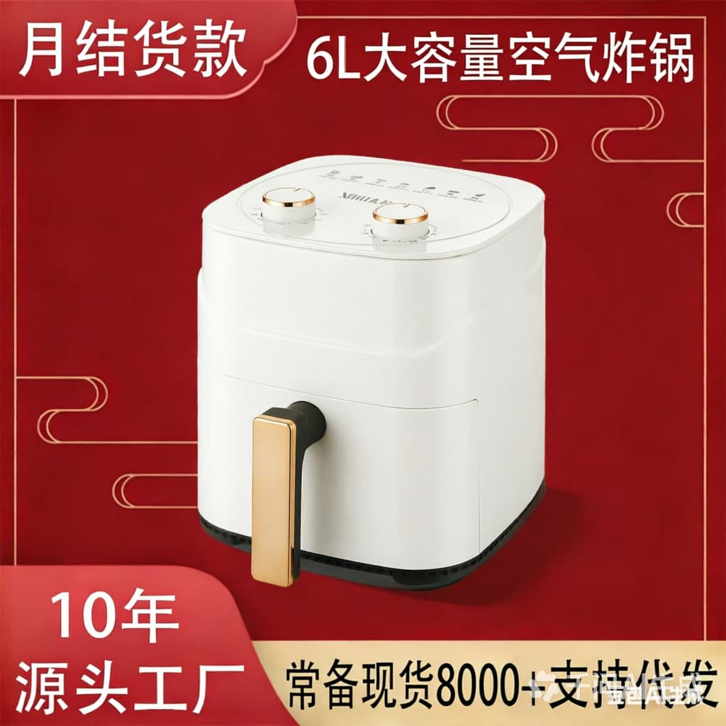 Manufacturer wholesale large capacity 6L household air fryer multifunctional three-dimensional circulating heating electric fryer gift