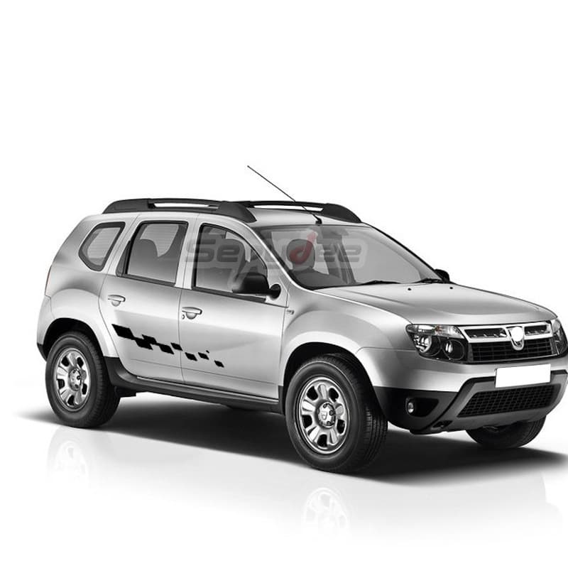 Hot-selling car side skirt sticker for Renault Dacia Duster body decoration checkered pattern sticker