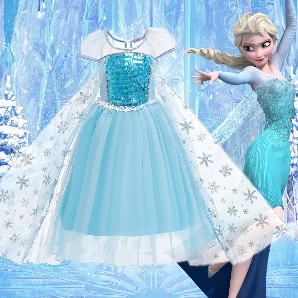 Frozen Elsa Princess Dress, Ice Queen Costume, Tutu Tulle Dress for Girls