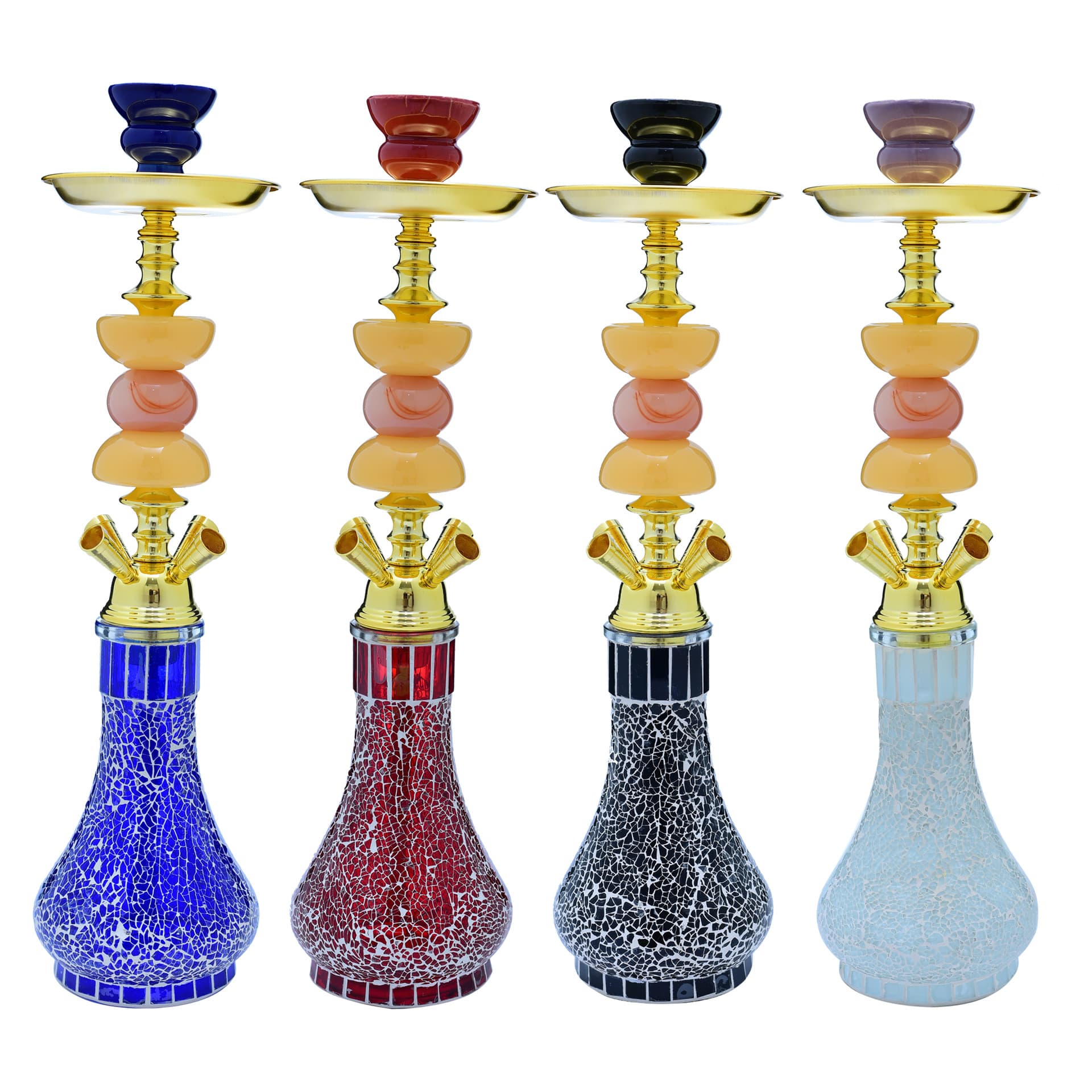 Cross-border supply of Arabic hookah glass vase multi-hose hookah set finished product hookah shisha for foreign trade