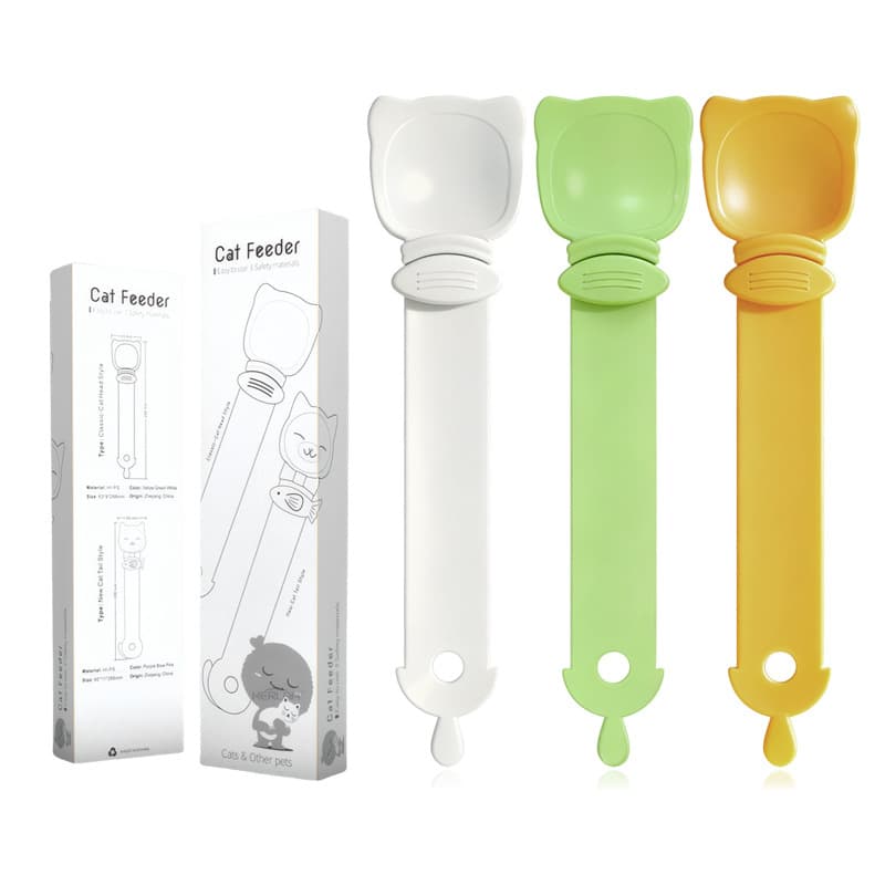 New Cross-Border Cat Treat Feeder Squeeze Spoon, Meat Paste Squeezer, Pet Feeding Spoon for Cats