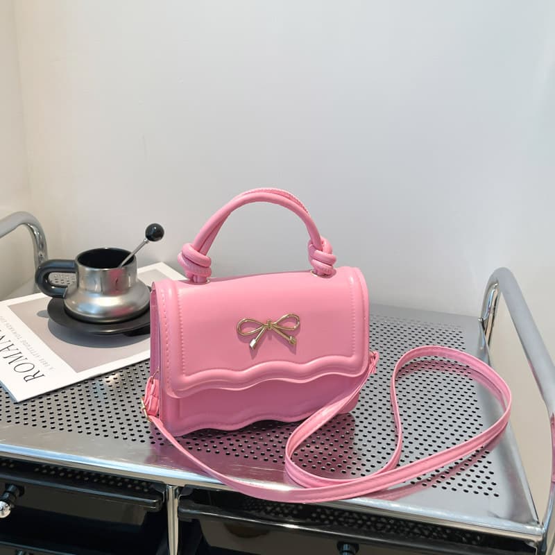 2025 Summer New Solid Color Fashion Large Capacity Minimalist Casual Trendy Large Capacity Bow Shoulder Crossbody Bag