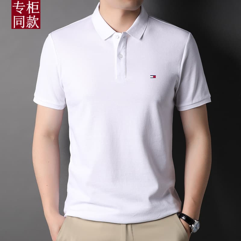 American genuine Tommy Tommy short-sleeved POLO shirt men's summer new business casual lapel half-sleeved T-shirt