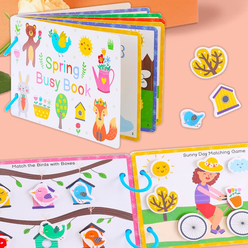 Children's Educational Early Learning Quiet Sticker Book - Seasons Theme Sticker Busy Book Preschool Cognitive Activity Book