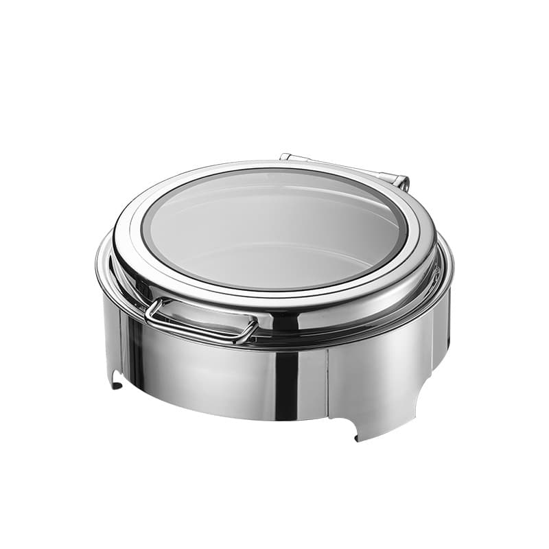 Cross-border stainless steel buffet chafing dish with hydraulic lid, insulated food warmer, digital display, visual buffet warmer, breakfast chafing dish
