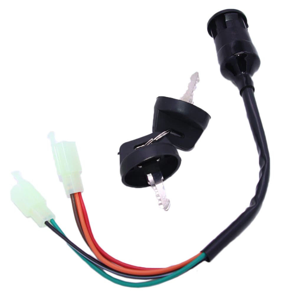 Beach Buggy Ignition Switch 3-Position 5-Wire with Hook Plug ATV Start Stop Headlight Function Ignition Switch Parts
