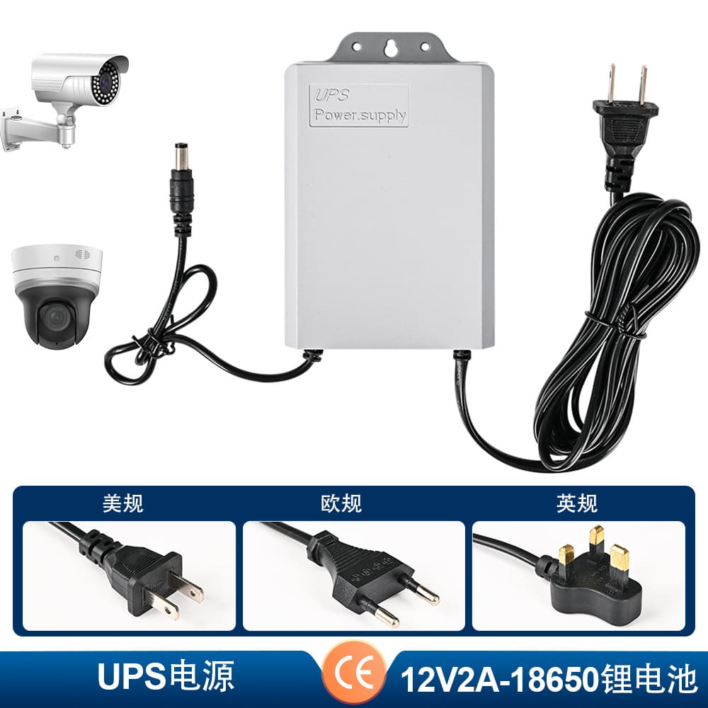 2324Amini UPS Uninterrupted Power Supply with 3-Battery Endurance for Camera Emergency, No Restart During Power Outage