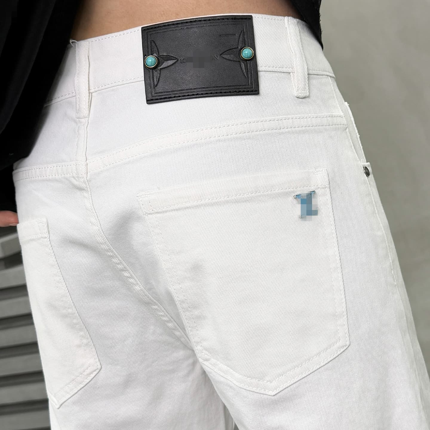 Guangzhou Xintang Men's Jeans American High Street Cross-Border European Style Youth Student Straight Loose Wide Leg Black and White Pants